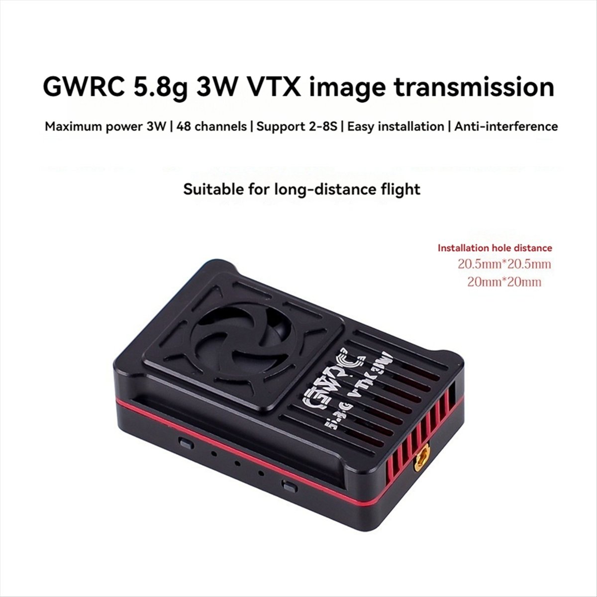 5.8G 3W VTX ビデオトランスミッター 48CH 長 - Drone Racing Vtx のレビューと価格