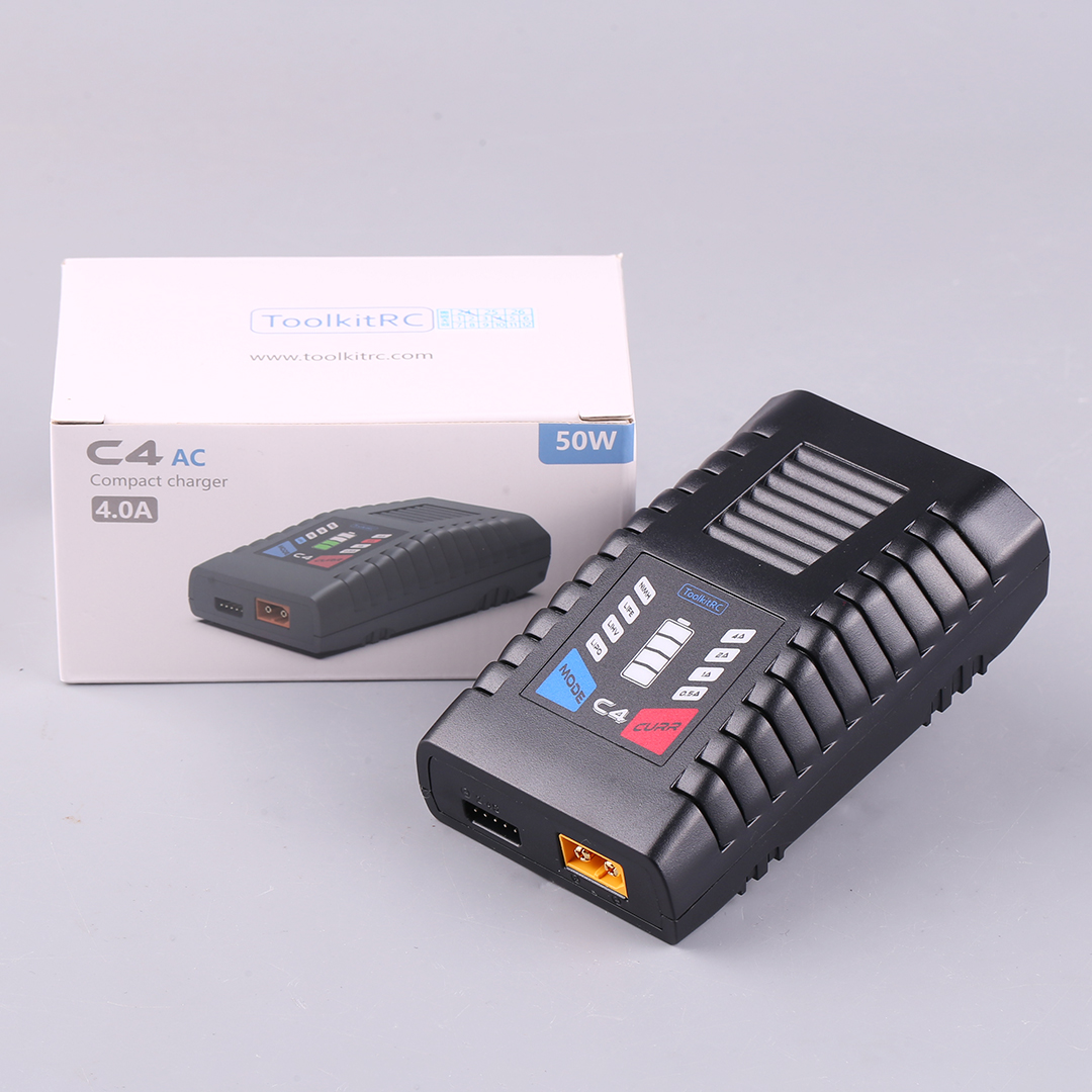 ToolkitRC C4 50W 5A AC充電器 XT60 - Drone Racing Charger のレビューと価格